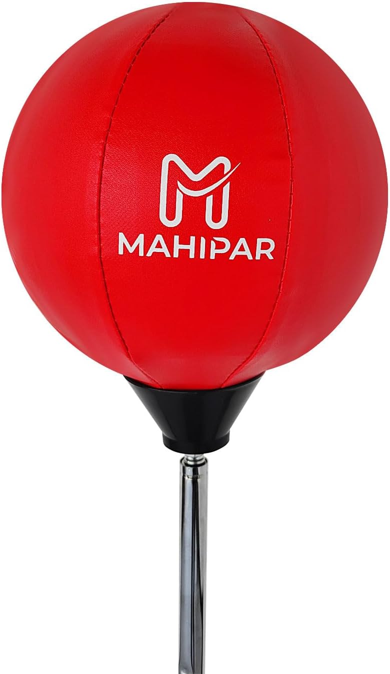 MAHIPAR حقيبة ملاكمة مع قاعدة لتدريب الكيك بوكسينغ، MMA وتدريب رد الفعل – مجموعة حقيبة ملاكمة ثقيلة قائمة بذاتها مع حقيبة سرعة وقفازات – ارتفاع قابل للتعديل للبالغين والمراهقين – رائعة لتمارين الكارديو - Image 5